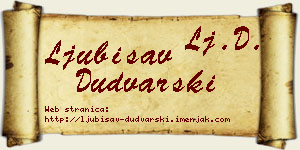 Ljubisav Dudvarski vizit kartica